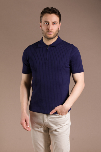 ZEKİ ÖZER Men's Navy Blue KniTwear T-Shirt