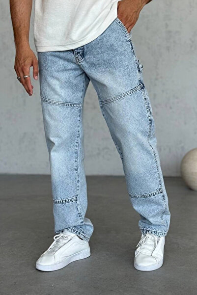 Wonraces Muške skater široke jeans pantalone od denim materijala