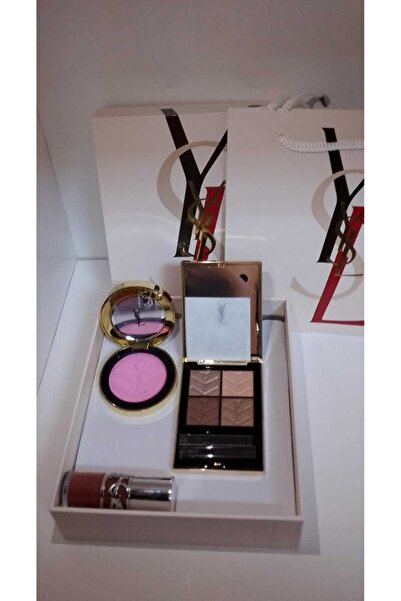 Makeup مجموعة سا ن لور ان مع البوكس والكيس والشريطه باليت 4لون درجة 100 + بلي...