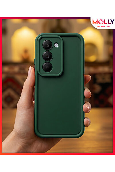 Molly Pine Green Edges Thick Pan Silicone Case for Redmi 15