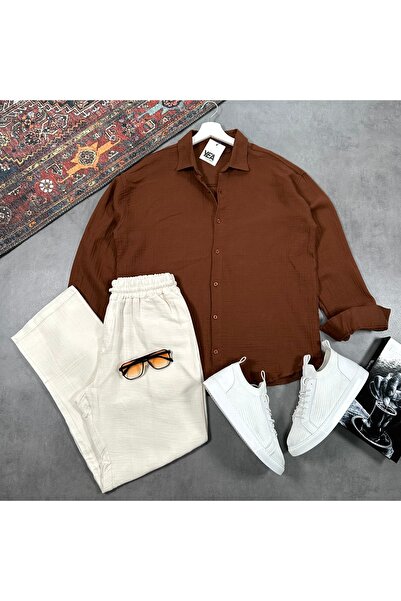 tetramoda Men's Muslin Fabric Shirt and Pants Set