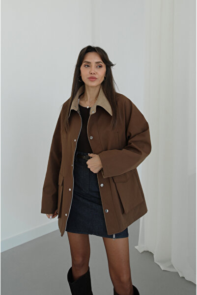 Havoş Brown hunting Suede collar jacket