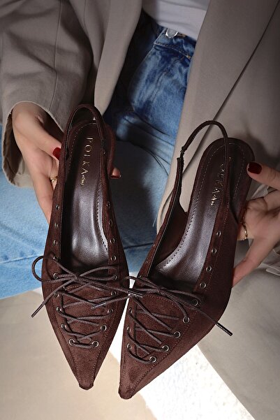 POLKA STORE Τα καλύτερα γυναικεία παπούτσια με κοντό τακούνι kitten, μυτερή μ...