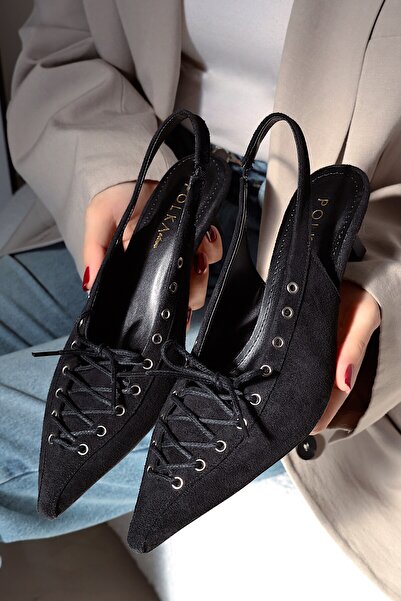 POLKA STORE Τα καλύτερα γυναικεία παπούτσια με κοντό τακούνι kitten, μυτερή μ...