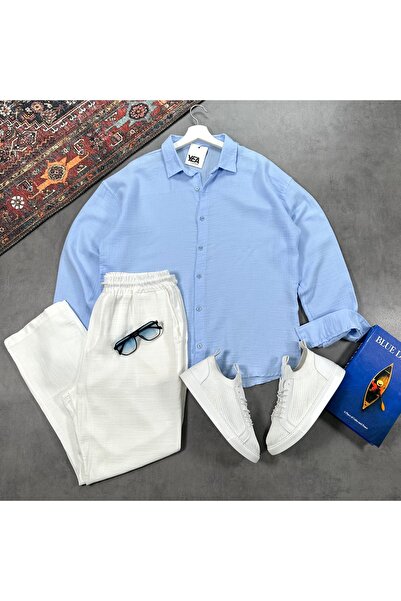 tetramoda Men's Muslin Fabric Shirt and Pants Set