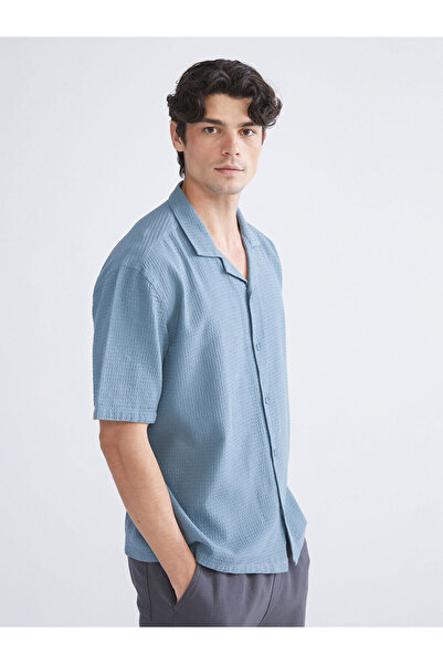 LC Waikiki Peak New Season Comfortable Fit Resort Collar Short Sleeve Men's S...