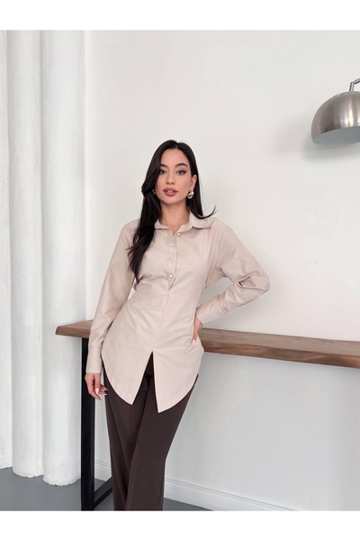 Ekim Store Waist-Fitted Shirt with Back Belt