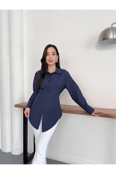 Ekim Store Waist-Fitted Shirt with Back Belt