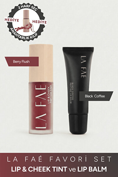 LA FAÉ BEAUTE Dudak Bakım Seti Allık Ruj Göz Farı Nemlendirici+Parlatıcı Pept...