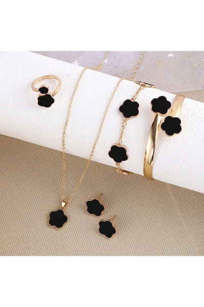 VEYA A luxurious six-piece set (necklace + earrings + bracelet + ring + addit...