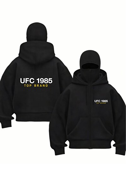 UFC 1985 TOP BRAND سويت شيرت بغطاء للرأس بسحاب كامل للجنسين على طراز النينجا ...