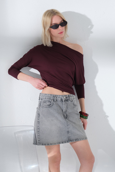 Domoda Μπλούζα Soft Touch Premium Yarasa με μακρύ μανίκι και λαιμόκοψη σκάφου...