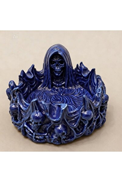 Küllük Gotik Azrail - Mavi Dekoratif Kül Tabağı