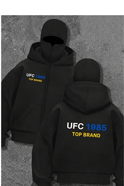 UFC 1985 TOP BRAND UFC 1985 سترة رياضية للجنسين بسحّاب كامل على طراز بغطاء رأ...
