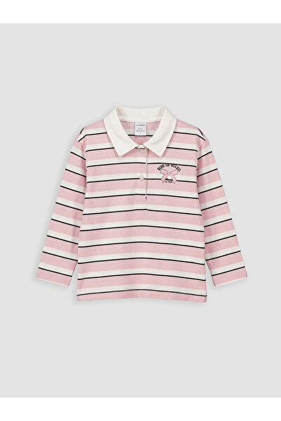 LC Waikiki Ecru Polo Collar Baby Girl Blouse and Leggings Trousers
