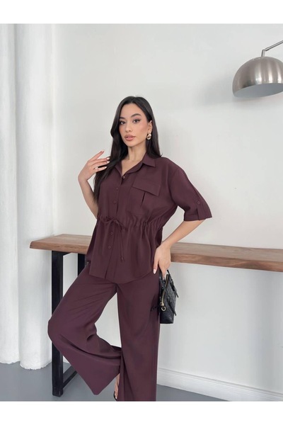 Ekim Store Modal Buttoned Waist Tie-Detail Set