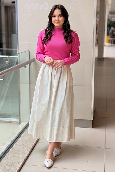 sentez giyim Sentez Ely Beli Lastikli Etek