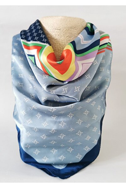 Halley Concept Blue harmony voile Silk scarf