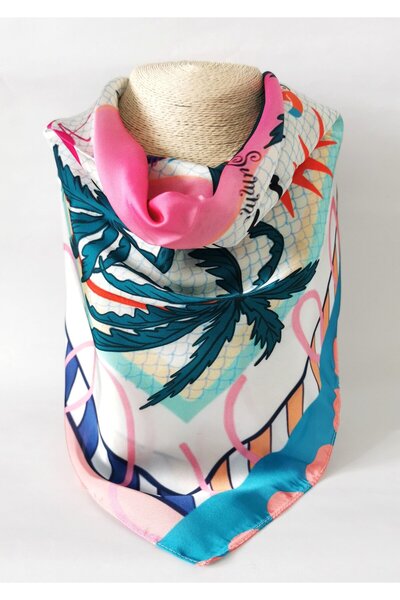 Halley Concept Summer Vibes Patterned Satin Scarf