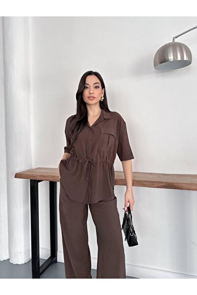 Ekim Store Modal Buttoned Waist Tie-Detail Set