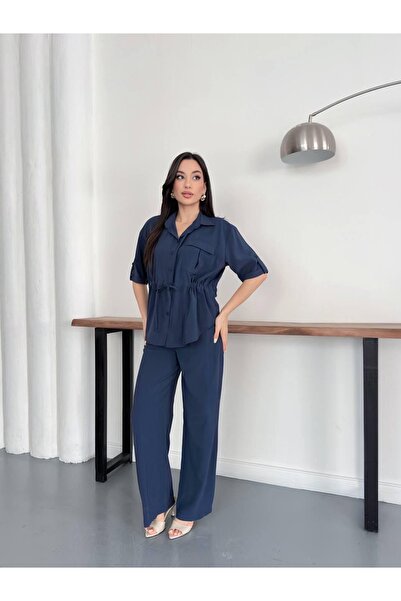 Ekim Store Modal Buttoned Waist Tie-Detail Set