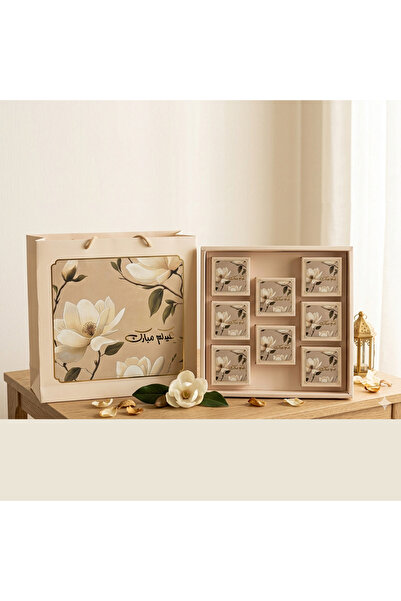 Generic صندوق هدايا العيد فاخر يشمل 8 صناديق تضع فيها الهدايا مع كيس فاخر