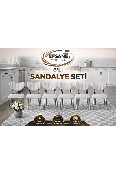 Efsane i.E.G ELMA SANDALYE 6 ADET SALON MUTFAK YEMEK ODASI SALON BALKON BAHÇE...