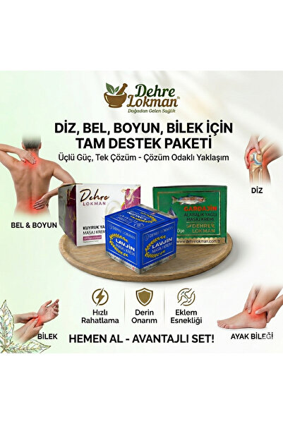 Dehre Lokman Gardajin Trout Oil -Lavjin Massage-Tail Oil Cream 3-Piece Repair...