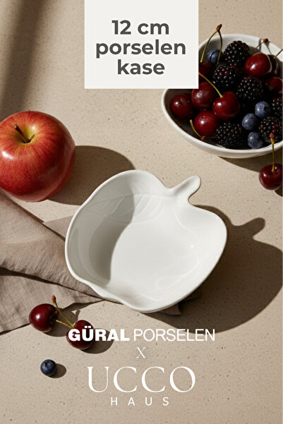 UCCO 12 cm Porselen Kase Çerezlik Kahvaltılık Meyve Tabağı Tatlı Sunum Tabağı...