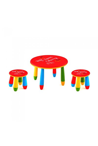 Raki Set mobila copii masa rotunda SLANTE 70 cm culoare rosie cu 2 scaune GOG...
