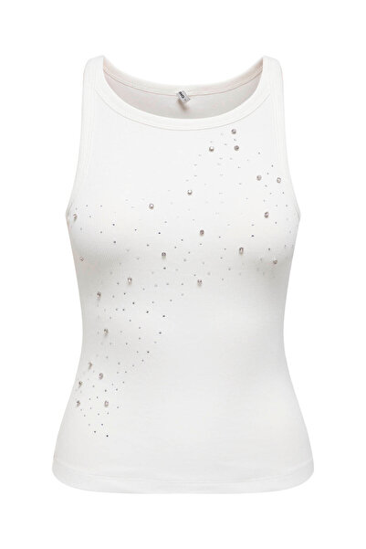 ONLY تي شيرت Onlfılız Life White للسيدات بدون أكمام 15368917