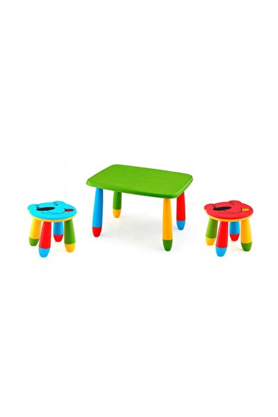 Raki Set mobila copii masa MASHA 72,5x57cm culoare verde cu 2 scaune