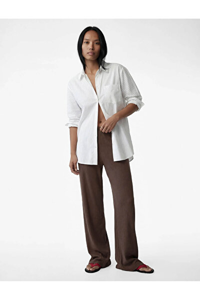 Koton Παντελόνι εφαρμοστό με κλασική κοπή από μείγμα βισκόζης