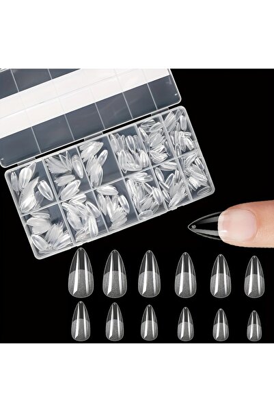 Choice 600 Medium tip 600Pcs Full Cover Press On Nail Tips Stiletto Almond Sq...
