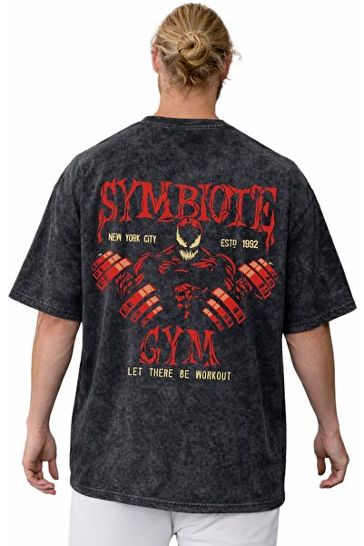 SEVBANO Μπλουζάκι Symbiote Gym Fitness Bodybuilding με στάμπα, Unisex, Oversi...