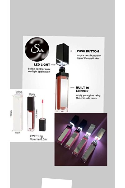 Solo led light with mirror vegan free lip gloss