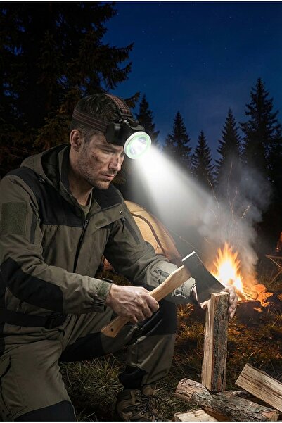 Marsilyan ŞARJLI 60W KAFA LAMBASI FENER USB - TYPE-C DİJİTAL 3-KADEME IŞIK AY...