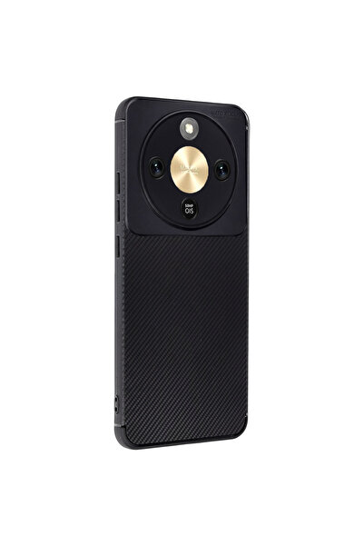 Paladyum Case حافظة سوداء من السيليكون متوافقة مع هاتف Honor Magic 8 Lite ذات...