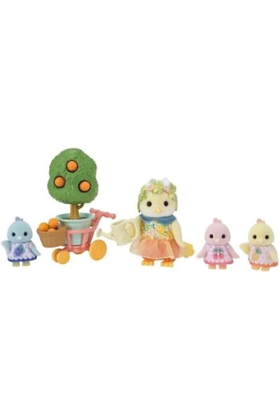 SYLVANIAN FAMILIES FIGURES-BIRD FAMILY WITH ORANGES