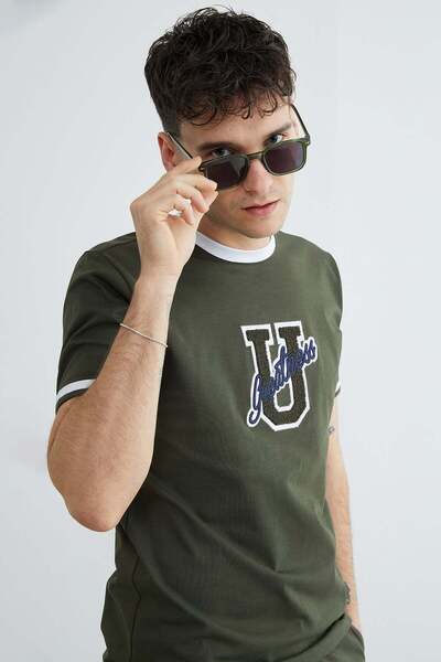 Fulla Moda με ρέλι Καλοκαίρι Με κέντημα Μπλουζάκι με λαιμόκοψη ποδηλάτου