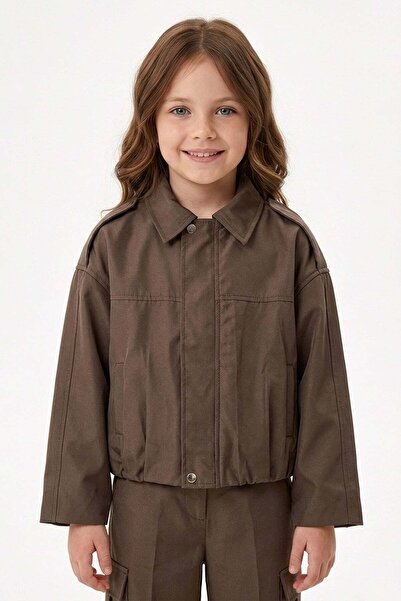 Fulla Moda Καμπαρντίνα για κορίτσια με φερμουάρ Με πιέτες Λεπτομέρεια στους ώ...