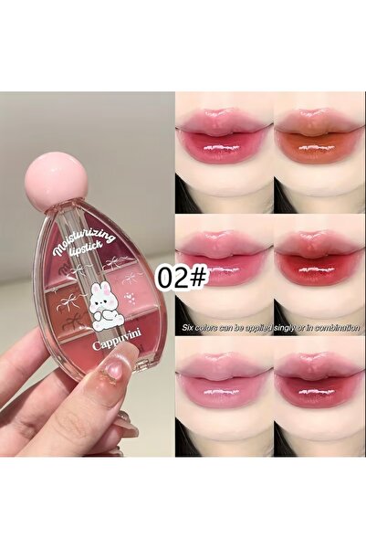 cappuvini 6’lı Nemlendirici Parlak Ruj Paleti No:02 – Lipstick Set – Uzun Sür...