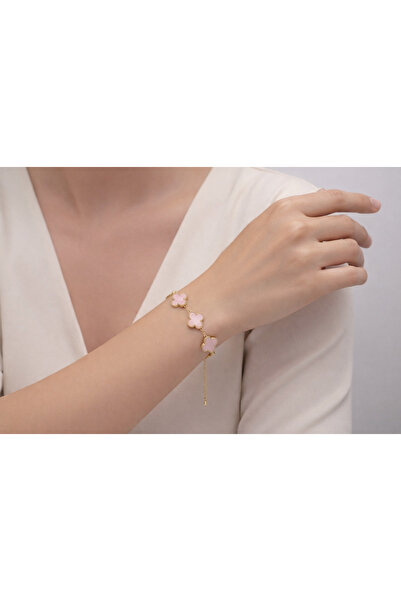 NO BRAND Ellis gold long handle bracelet, Cliff model, made of rose gold stee...