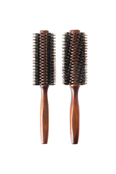 Arabest Round hairbrush set with wooden handle for straightening curly hair p...