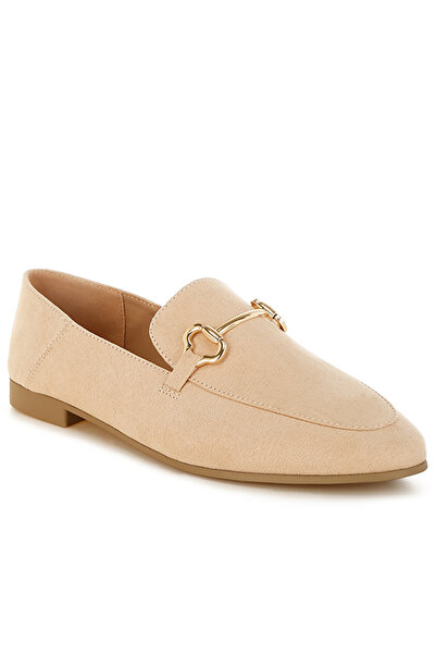 london Rag Women's Horsebit Embellished Flat Loafers in Beige