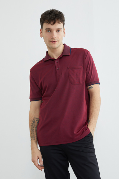 Fulla Moda Μπλουζάκι με ένα τσεπάκι και λαιμόκοψη πόλο