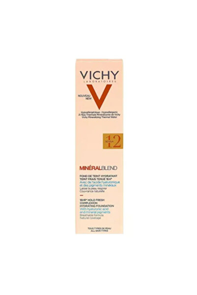 Vichy Minéralblend 16HR Hold Fresh Complexion Hydrating Foundation 12 Sienna ...