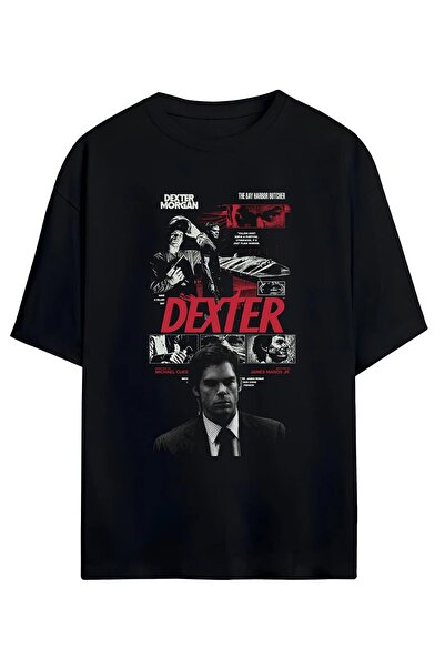 Gofeel Unisex oversized Μαύρο T-Shirt Dexter με λεπτομέρειες