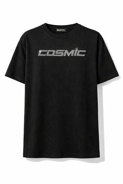 Gofeel Unisex Oversize kroj Kosmički Sjaj Sa kamenčićima T-shirt