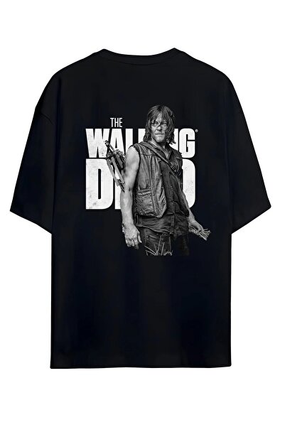 Gofeel Ουνισέξ oversized Μαύρο μπλουζάκι Daryl The Walking Dead